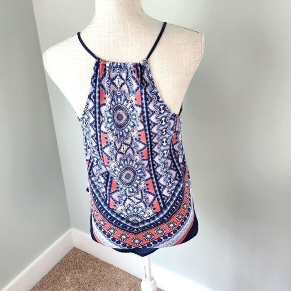 A BYER WOME'S HANDKERCHIEF PAISLEY PATTERN BLUE TOP SIZE SMALL - Picture 4 of 6